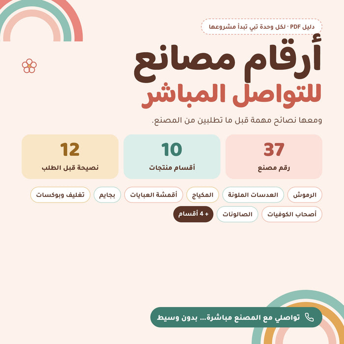 ارقام تواصل مصانع